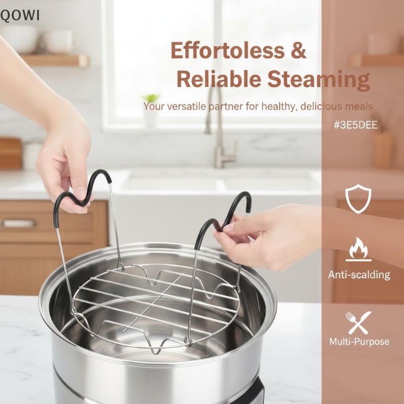 qo 1pc Steamer Ra Trivet Resistente Ao Calor À Prova De Arranhões Fornecimento De Cozinha Para Panela De Pressão Diária