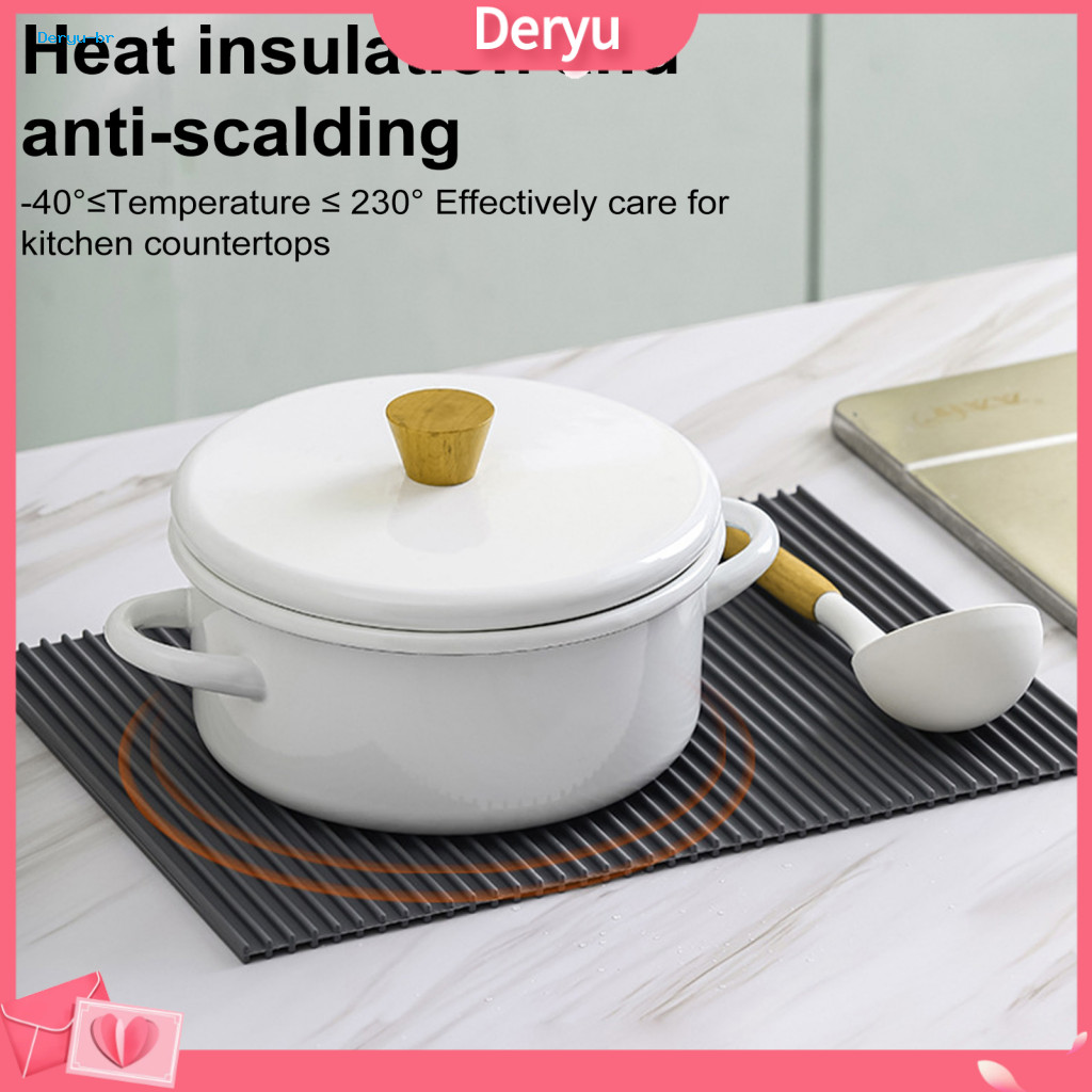 Silicone Trivet for Pots Potholder Heat Resistant Mat – Non-slip Durable Easy Clean Kitchen Accessory for Hot and Cass