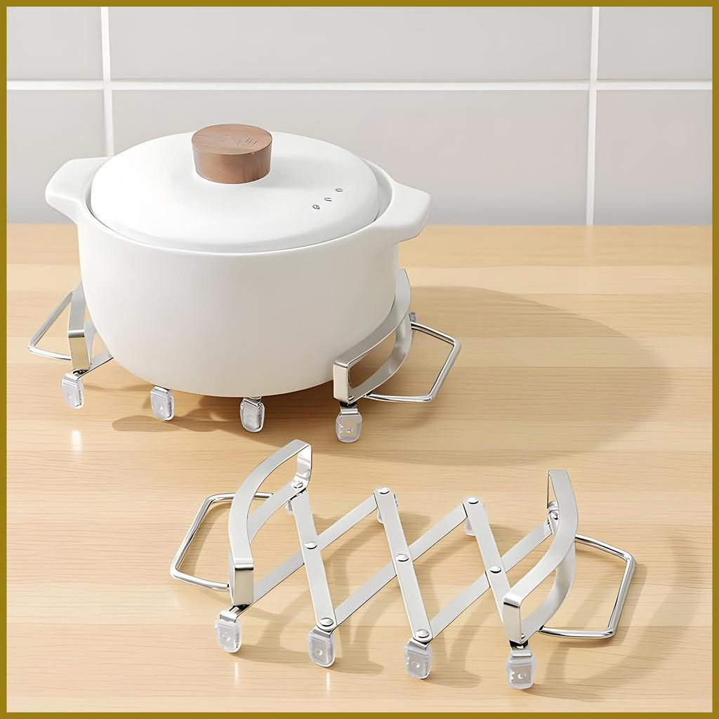 Suporte De Panela Quente Expansível Antiderrapante Com Alças Trivets De Cozinha Para Pratos Quentes Casa Apartamento fua