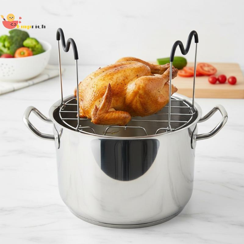 EMCH > Steamer Ra Trivet Resistente Ao Calor De Aço Inoxidável De Qualidade Alimentar Para Ovo Cozinhar Fogão Acessório