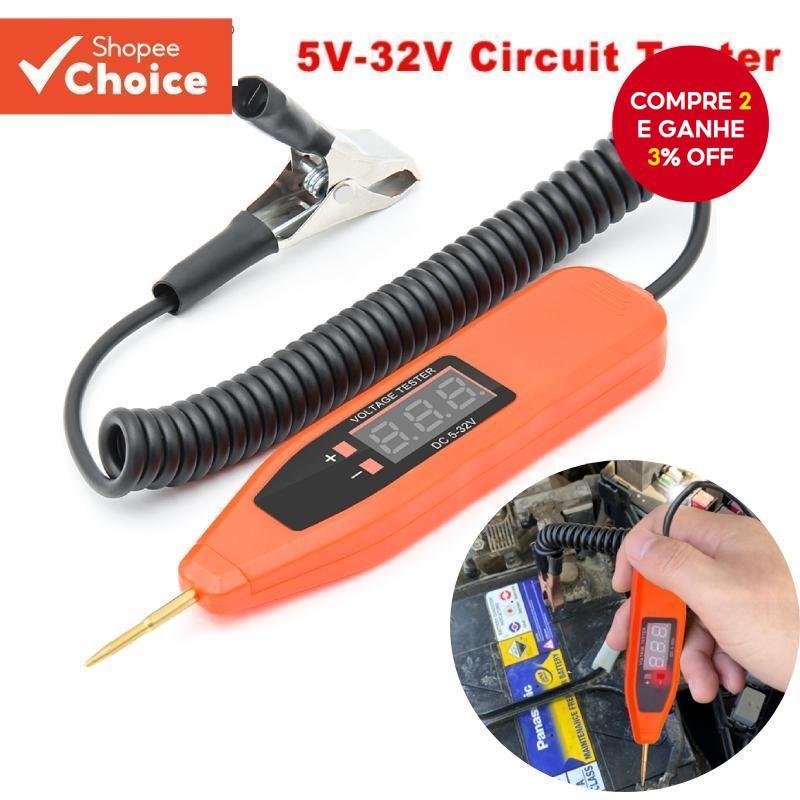 Caneta Testadora De Tensão Digital LCD 5-120V Para Carro E Motocicleta-Ferramenta De Diagnóstico De Sonda De Energia