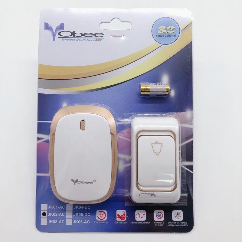 Campainha sem fio wireless residencial com 32 tipos de tons