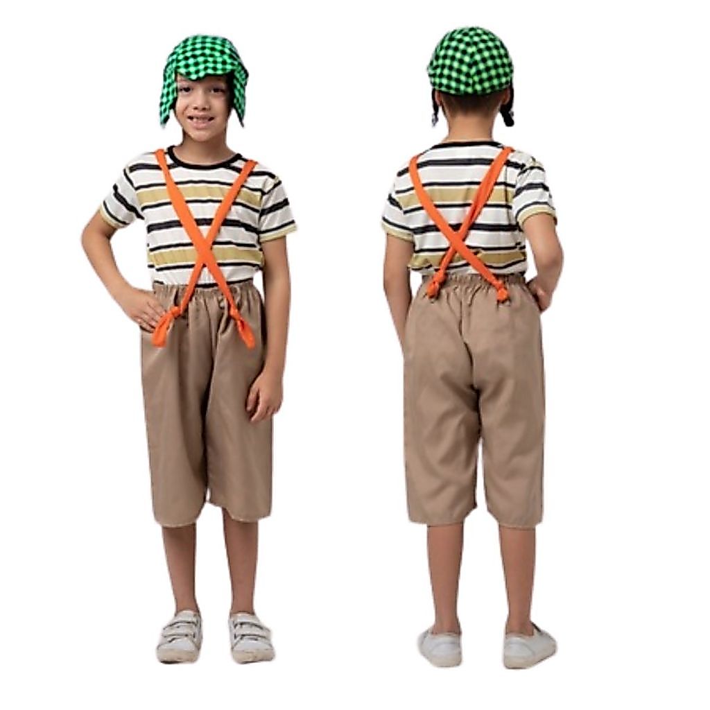 Fantasia Infantil Turma Do Chaves Completa Cosplay Com Gorro Criança Festa Aniversario Carnaval