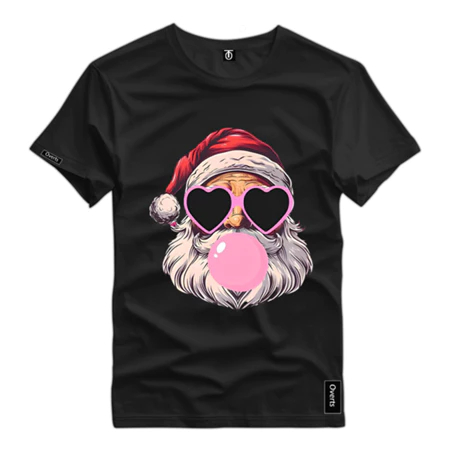 Camisa Papai Noel Natal Gorro Coraçao Top Camiseta Personalizada Malha Algodão Premium