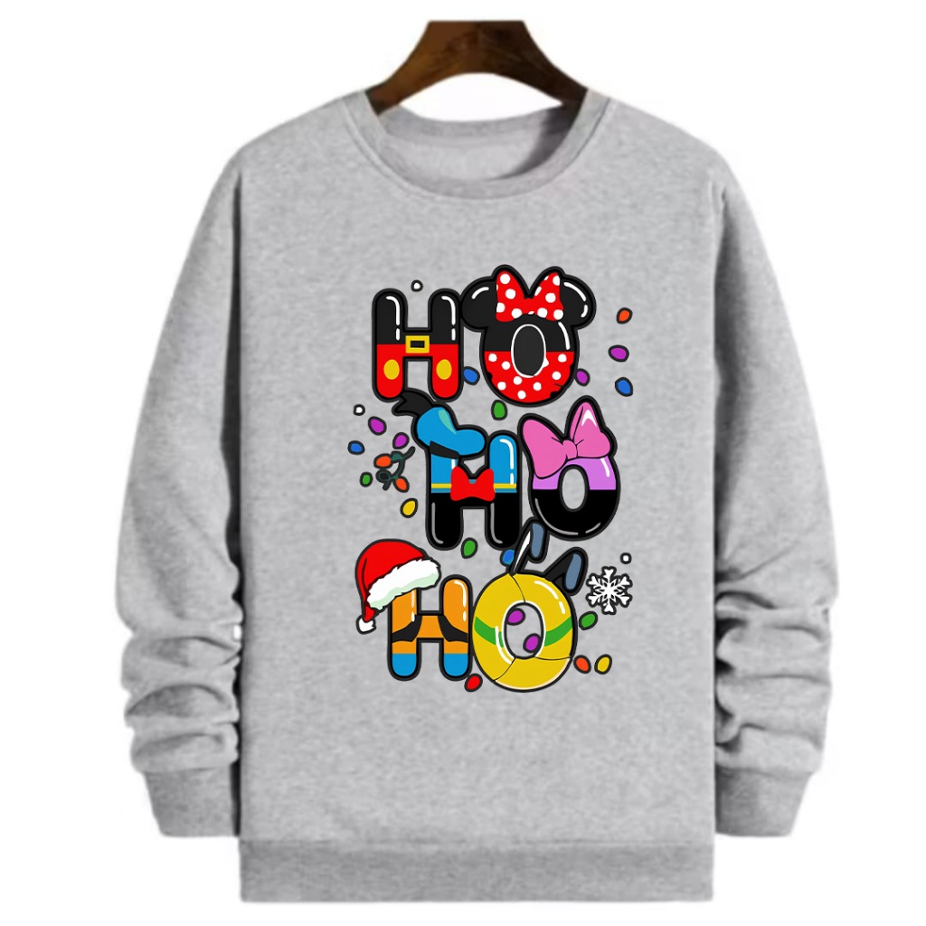 Blusa De Frio Gola Redonda HOHOHO Feliz Natal Gorro Moletom Unissex