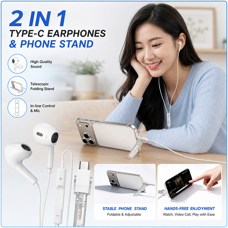 Suporte Para Fone De Ouvido E Telefone 2 Em 1 Tipo C Multifuncional Celular De Mesa Portátil Fones Smartphone