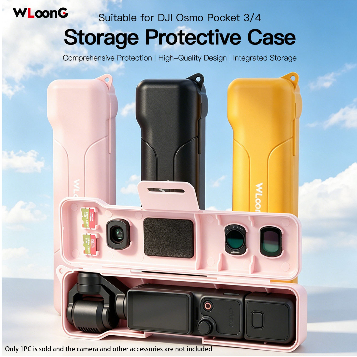 Para DJI Osmo Pocket3/4 Flip, Estojo Rígido Protetor para Gimbal, Tela e Lente, Carcaça Protetora Integrada,