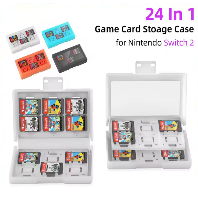 Para Nintendo Switch2 Jogo Memória Caso Titular Console NS Switch 2 Armazenamento Protetor 24 Em 1 Caixa De Cartucho De