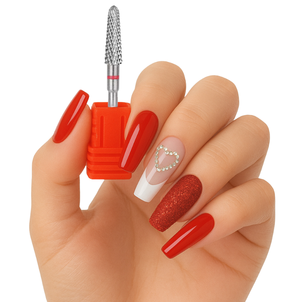 Broca cônica media para lixadeira de unhas curvatura acabamento unha de gel remoção curvatura c cuticula motor porquinho
