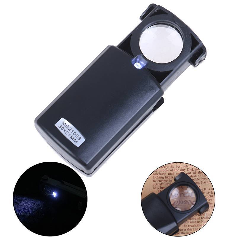 qo Mini Lupa Dobrável De Vidro Com Lente led , Ferramenta De Reparo De Relógio De Joias br