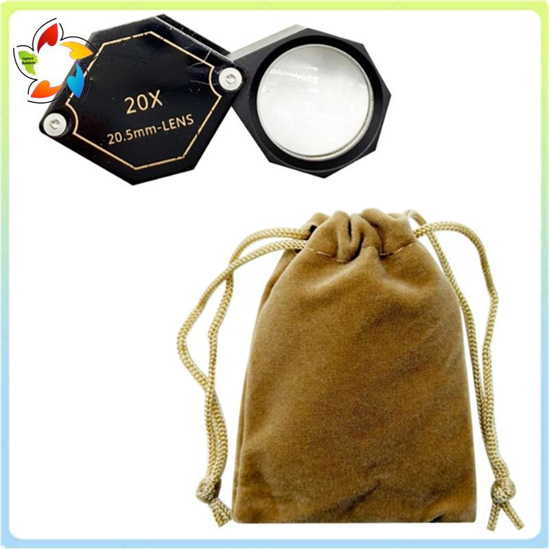 Lente Tripla 20x Lupa Jóias Bolso Jóia 20.5mm Vidro Óptico Gem Ferramenta De Ampliação Para Joalheiro , Filatélista De C
