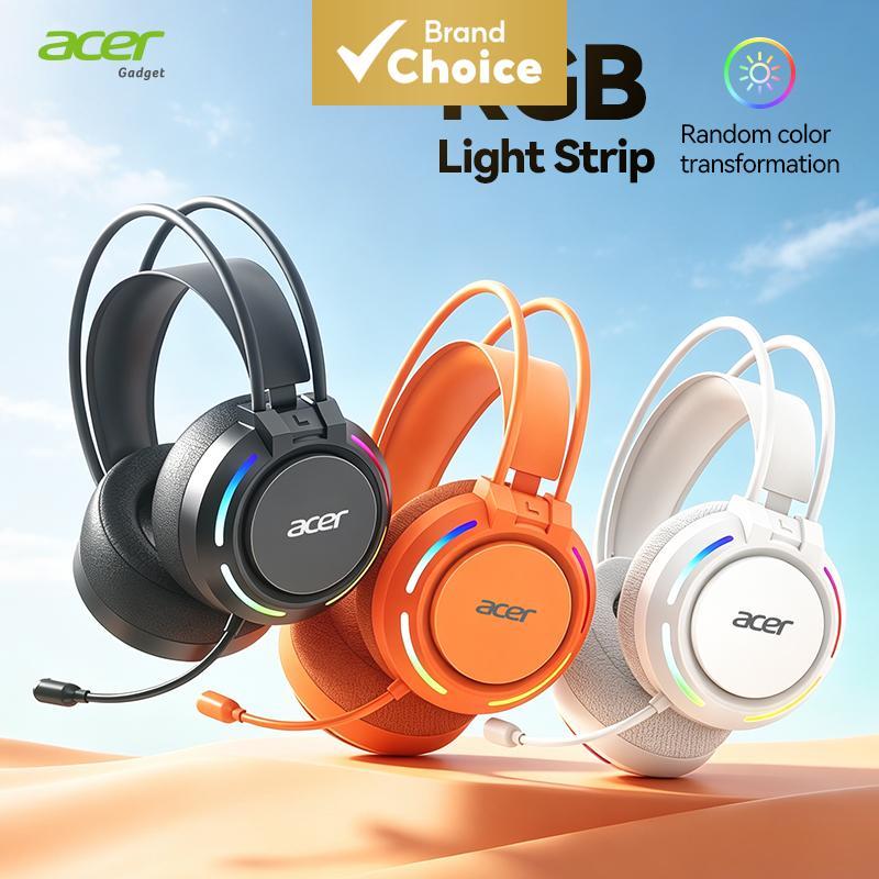 Fones de ouvido Acer OHR812 2.4GHz Bluetooth 6.0 para jogos, drivers de 60 mm, autonomia de 50H, dongle USB Tipo-C,