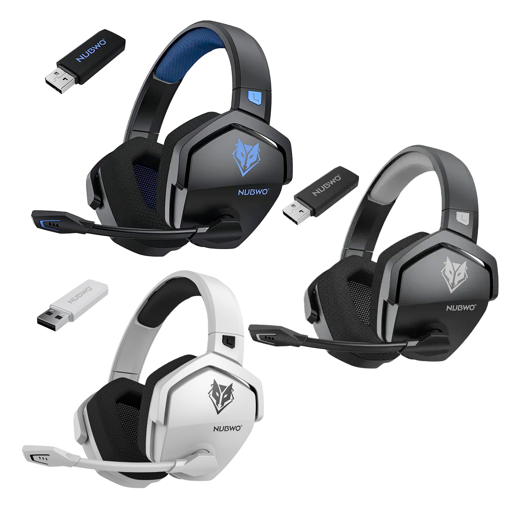 Headset Gamer Nubwo G06 Sem Fio 2.4GHz Bluetooth 5.3 7.1 100h PC PS5 PS4 XBOX