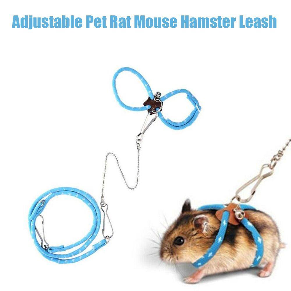 Trela De Hamster Corda De Náilon Ajustável Gerbil Furão Pequeno Para Rato Esquilo Chinchila Mouse Colete