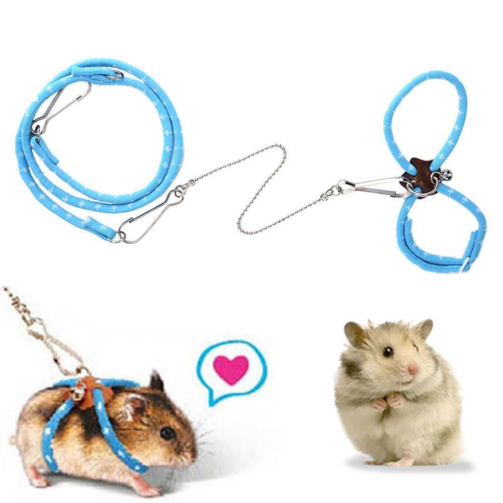 Caminhada Chumbo Adorável Ajustável Para Rato Esquilo Chinchila Furão Gerbil Com Sino Mouse Colete