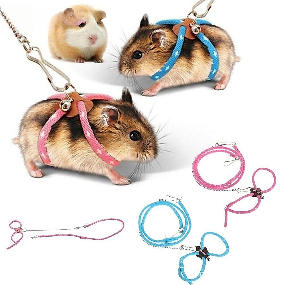 Coleira De Hamster ARTOF Para Rato Esquilo Chinchila Corda De Nylon Ajustável Adorável Com Sino Gerbil Mouse Colete