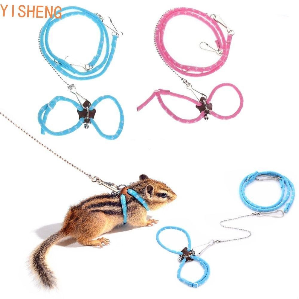 YISHENG Hamster Trela Adorável Gerbil Ajustável Para Rato Esquilo Chinchila Furão Com Sino Mouse Colete