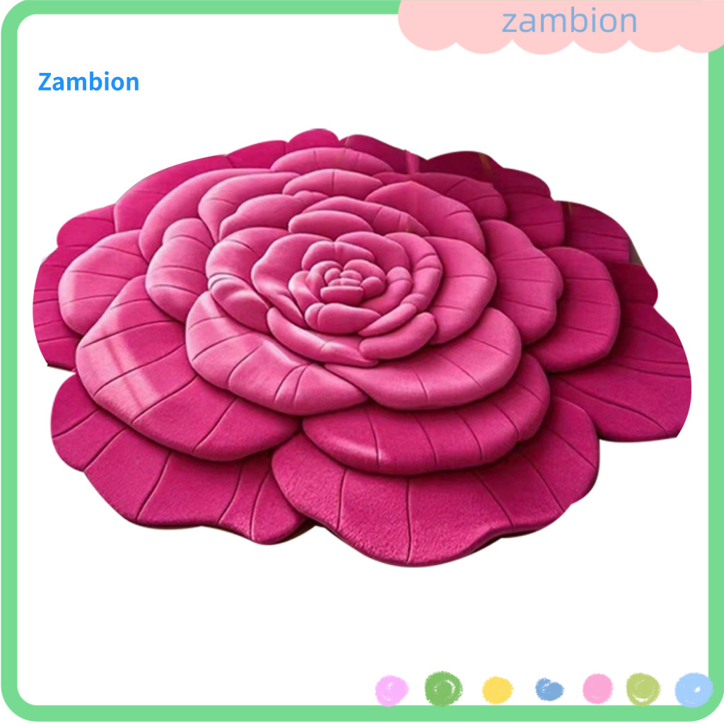 Quick-dry Bath Mat Non-slip Bathroom Floor 3d Flower Absorbent Rug Realistic Floral Shape Area for Bedroom Playroom