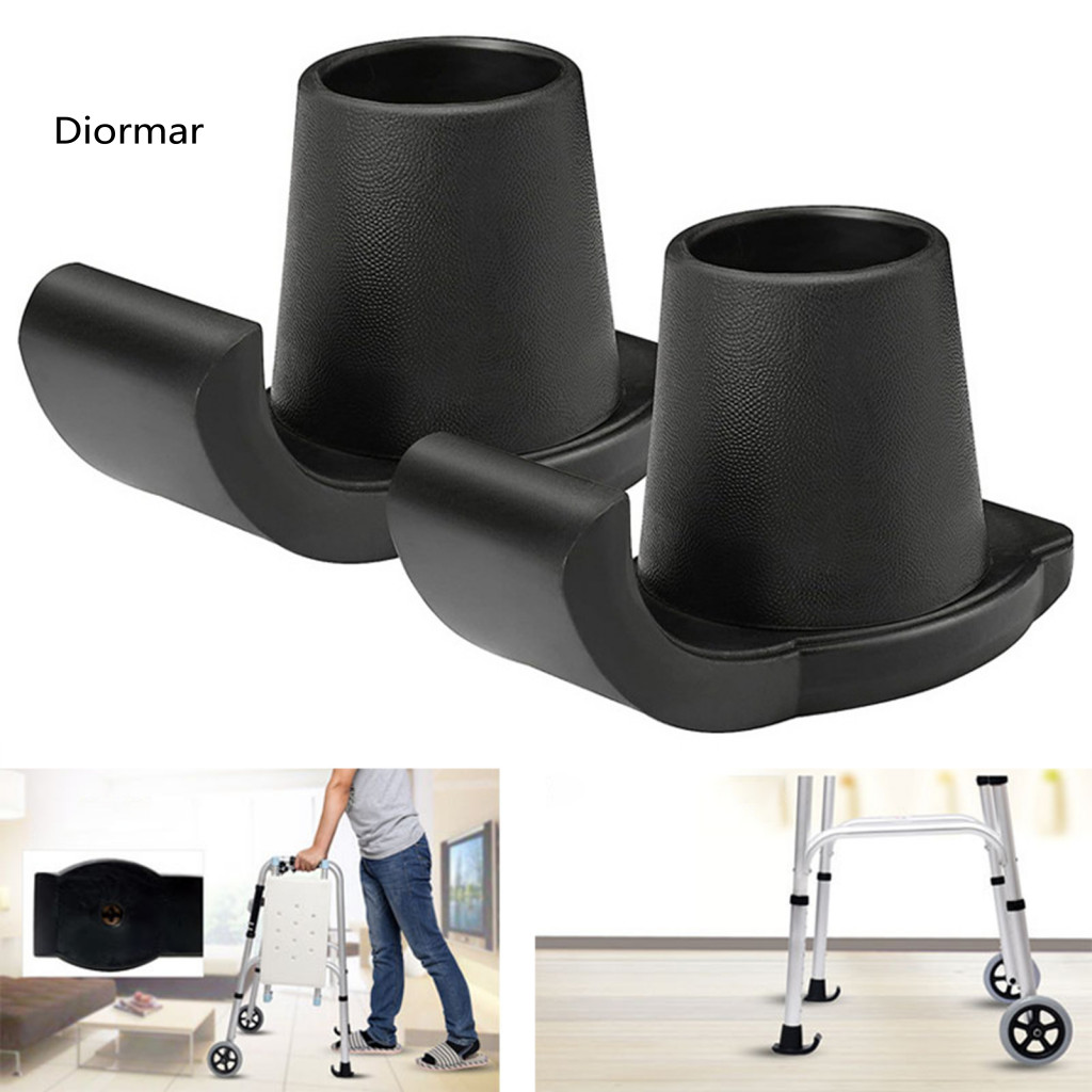 Quick Walker Glide Installation 2pcs Heavy Duty Ski Glides Non-slip Foot Pads Universal Replacement Caps Easy Tool-free