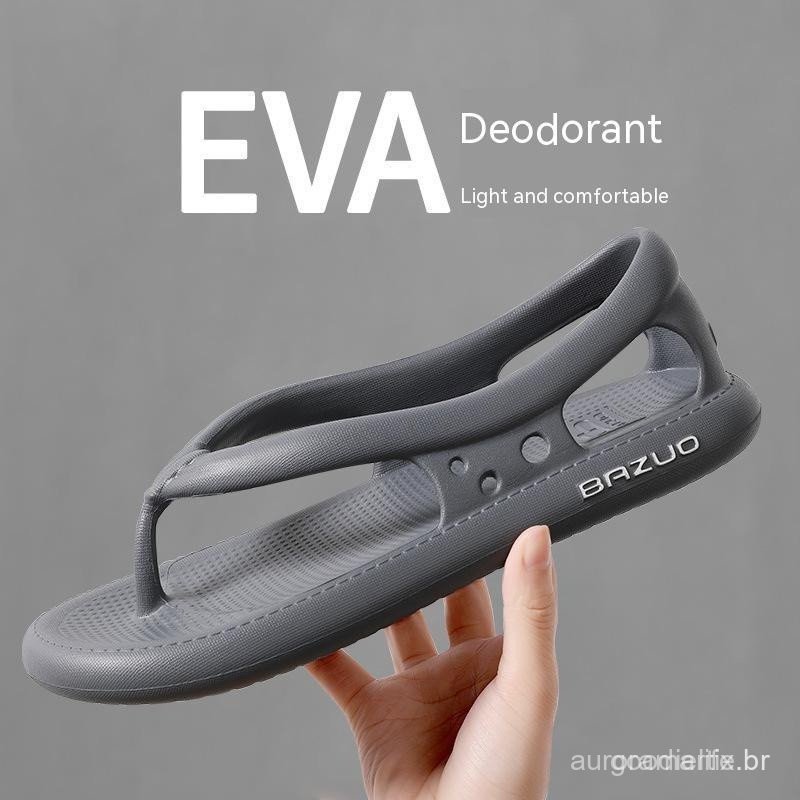 Sandálias Bazuo , Novos Slides Para Mulheres E Homens , EVA Thick Sole Non Slip Quick-Dry Flip-Flop