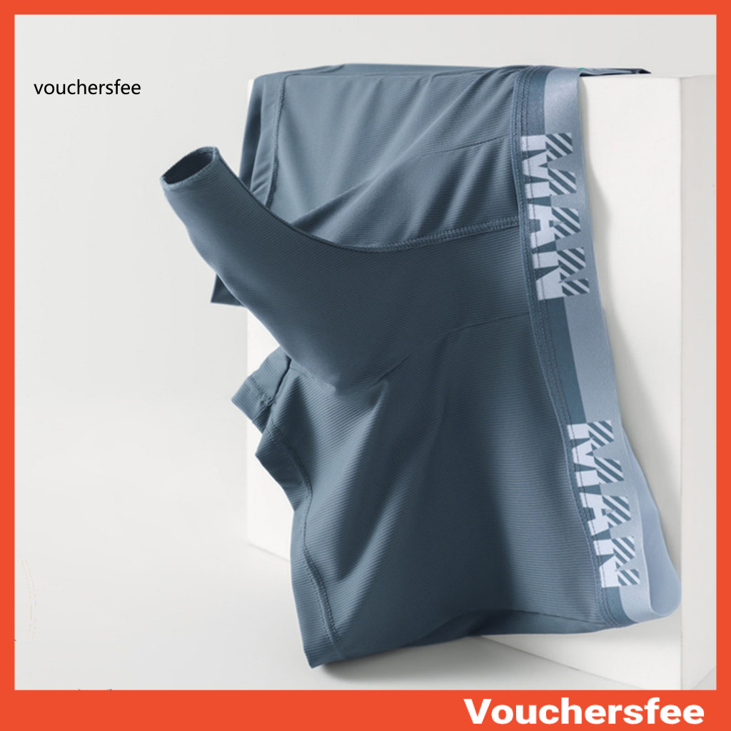 Soft Stretch Boxer Quick-dry Boxers Men’s Ice Silk Shorts with Wide Non-slip Waistband Breathable Mesh Scrotum Support