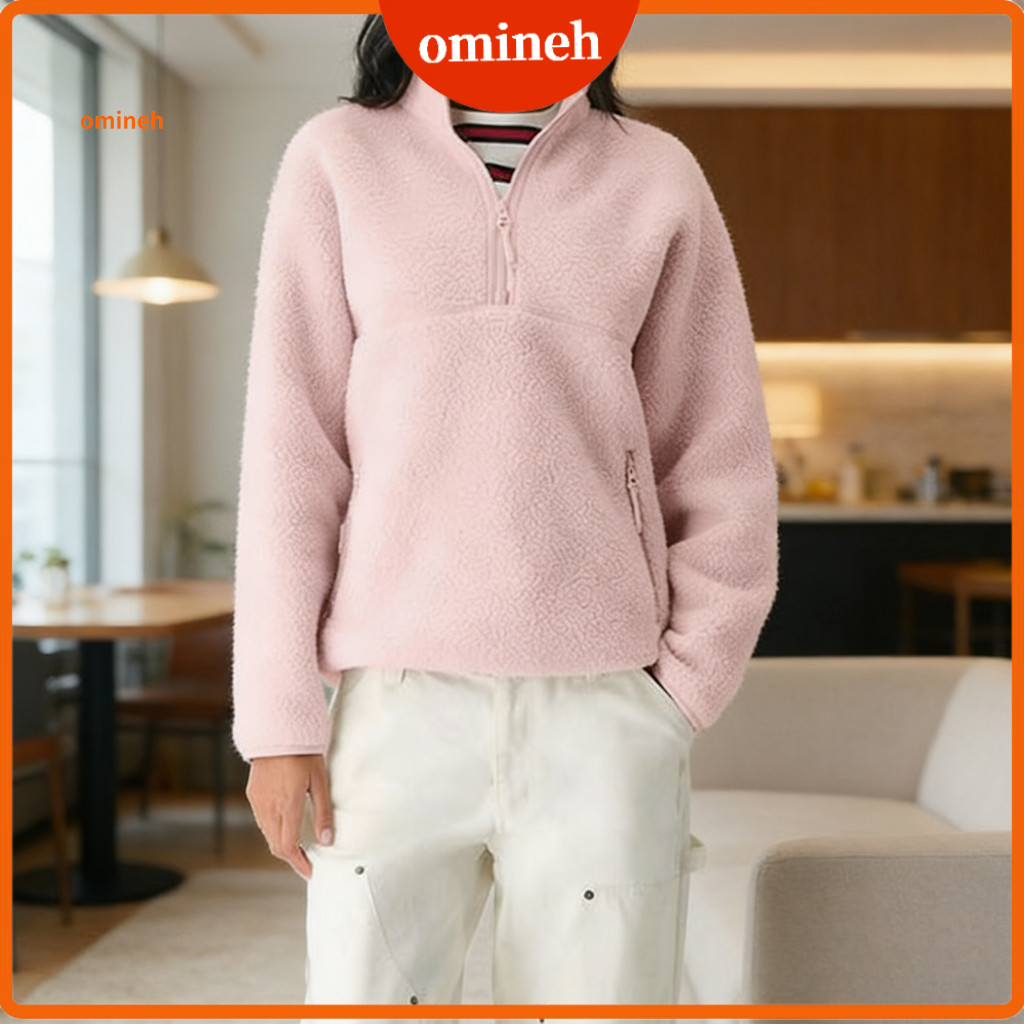 Sherpa Sweatshirt Women Half-zip Fleece Jacket Women’s Half Zip Pullover with Pockets Long Sleeve Warm Stand for Fall