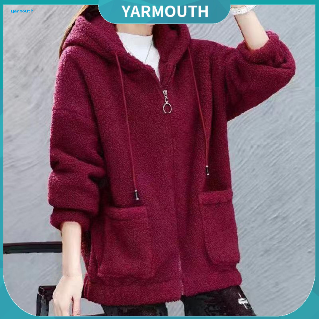 Women Hoodie with Zipper Cardigan Jacket Women’s Winter Thick Fleece Windproof Hooded Outerwear Full Sleeve for Weathe