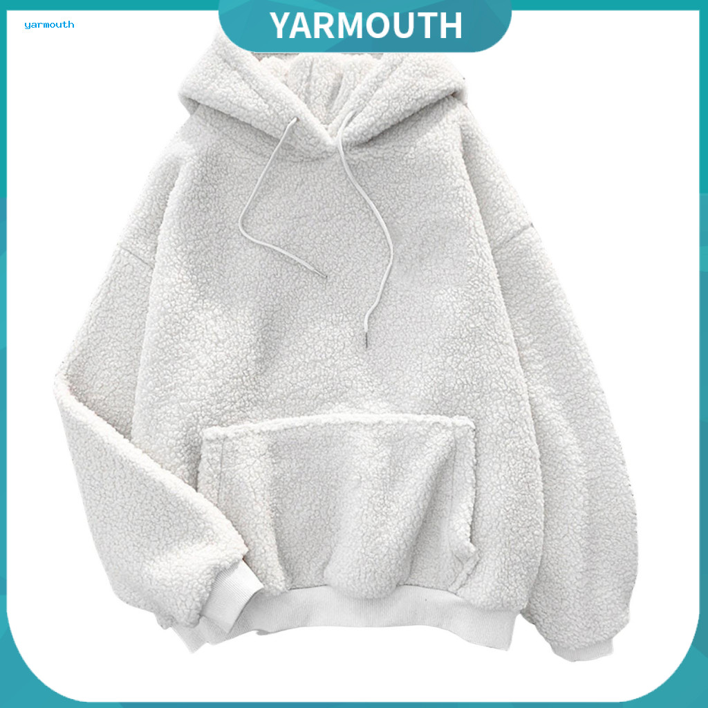 Velvet Hoodie Women’s Winter Fleece with Elastic Cuffs Warm Thick Hooded Sweatshirt Drawstring Long Sleeves Pocket –