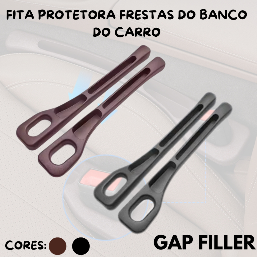 Gap Filler Premium Design Elegante – Completa Interior do Carro Design Moderno Preto Marrom/Castanho
