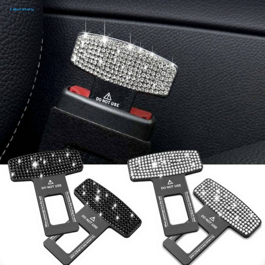 Wear-resistant Buckle Universal Seat 2pcs Durable Car Belt Replacement with Rhinestone Design and Easy to Use Automotive