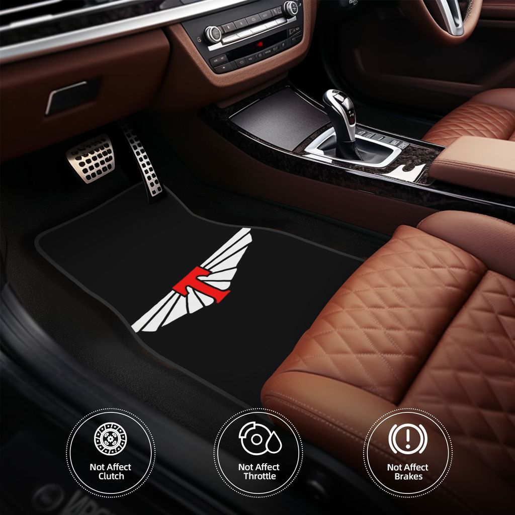 4 tapetes de carro com logotipo Tiford, adequados para carros, design de logotipo vermelho e branco, antiderrapantes fác