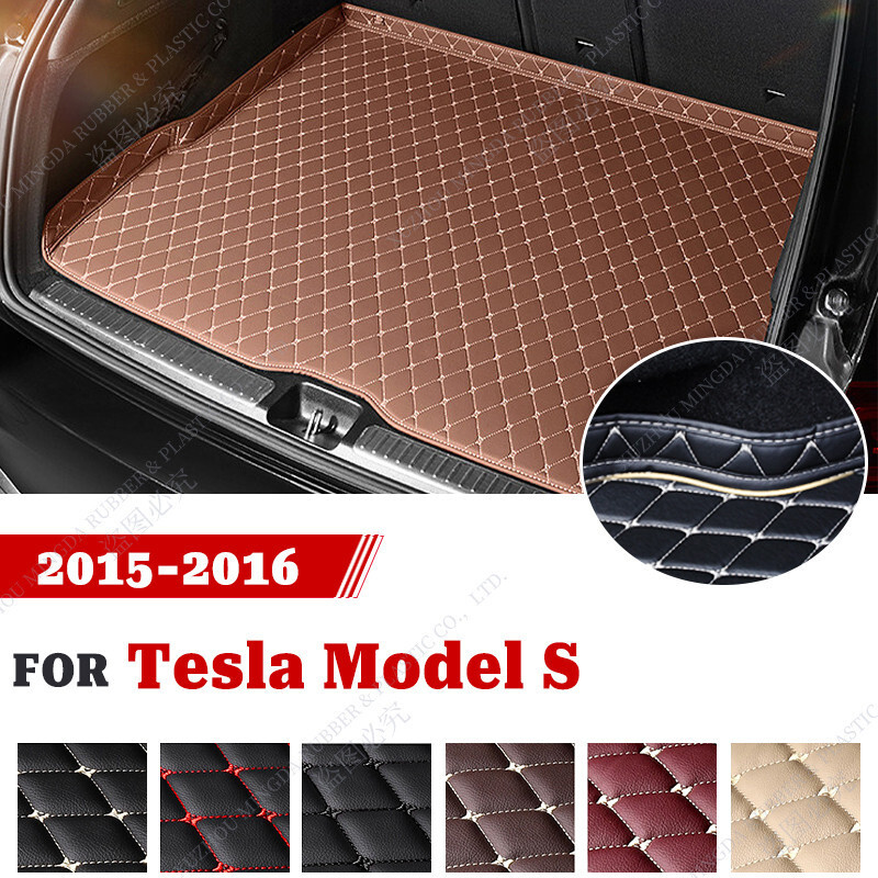 Tapete De Porta-Malas De Carro Com Design De Borda Alta Para Tesla Modelo S 2015 2016 Forro De Carga Acessórios Interior
