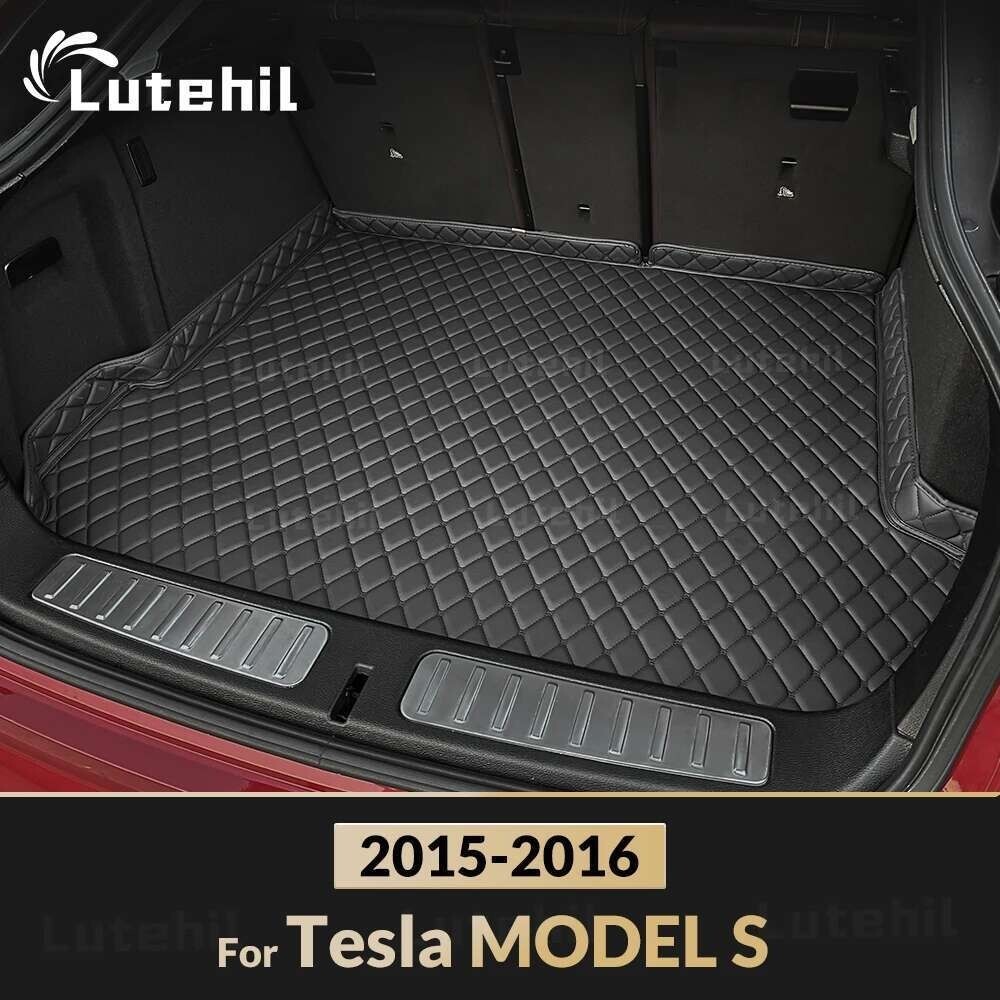 Para Tesla Modelo S 2015 2016 Tapete Tronco Do Carro Design De Borda Alta Forro Carga Acessórios Interiores