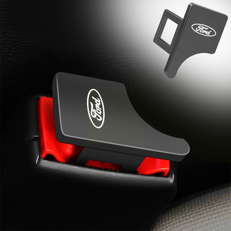 1pcs Logotipo Do Carro Com O Fivela De Travamento Cinto De Segurança Para Ford ST FOCUS 2 3 Mondeo Fiesta Kuga MK2 MK3 MK4