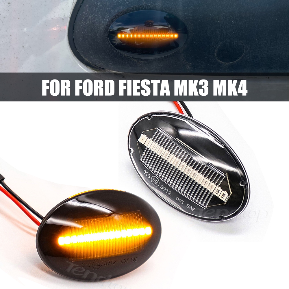 2pcs Dinâmico LED Sinal de Volta Luz Marcador Lateral  Para Ford Fiesta MK3 MK4 KA Mondeo Transit