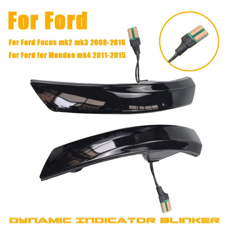 Para Ford Focus 2 MK2, Focus 3 MK3, 3.5, Mondeo MK4, Luz de Sinalização Lateral LED Dinâmica para Espelho Retrovisor, Pa