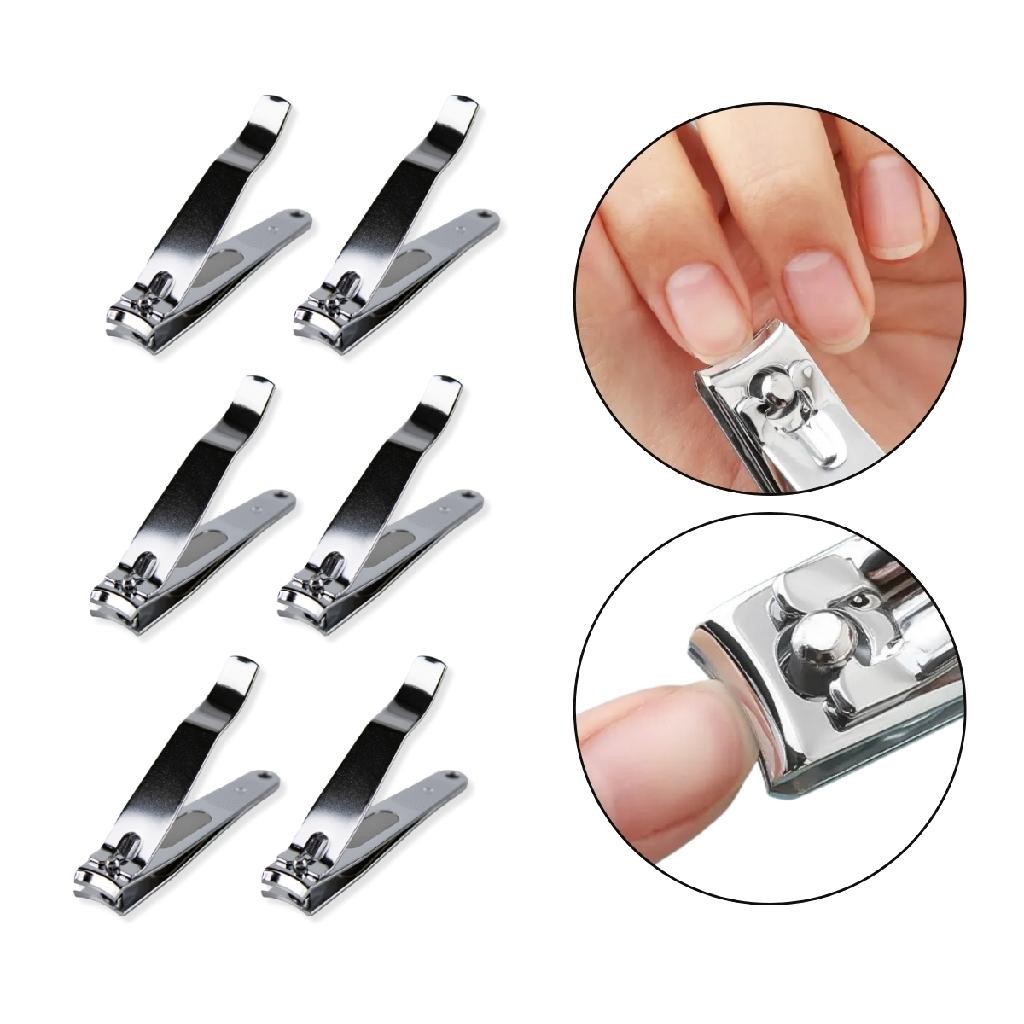 Kit 6 Cortador Unha Grande Lixa Manicure Pedicure Aço Inox Pedicure Nail Cuidados Mãos Pés