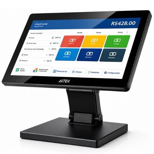 Computador PDV Touchscreen Aitek 15.6” Full HD 8GB SSD 128GB Intel J6412 Terminal POS All In One