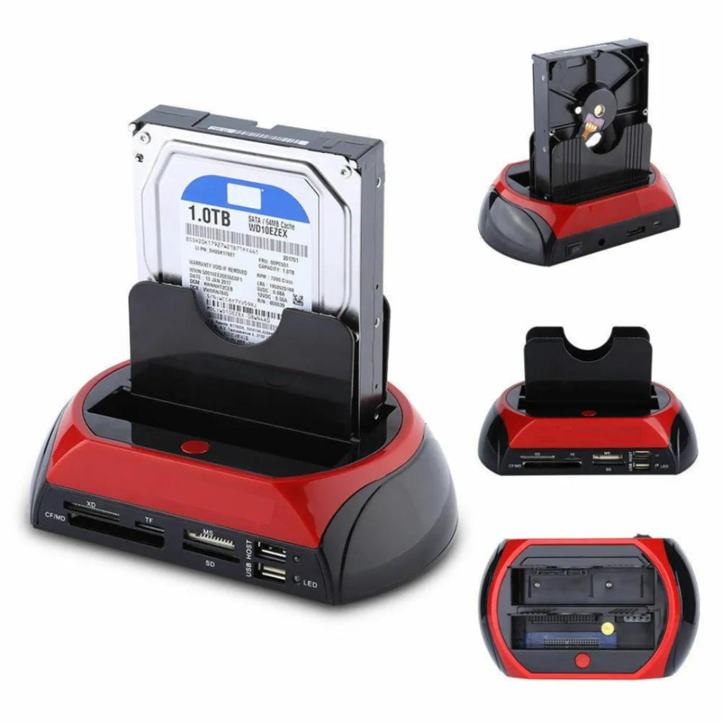 Dockstation HD All-in-1 SATA/IDE/SSD/USB Leitor Cartão Backup One Touch - Conecte Tudo Sem Abrir o PC! ️