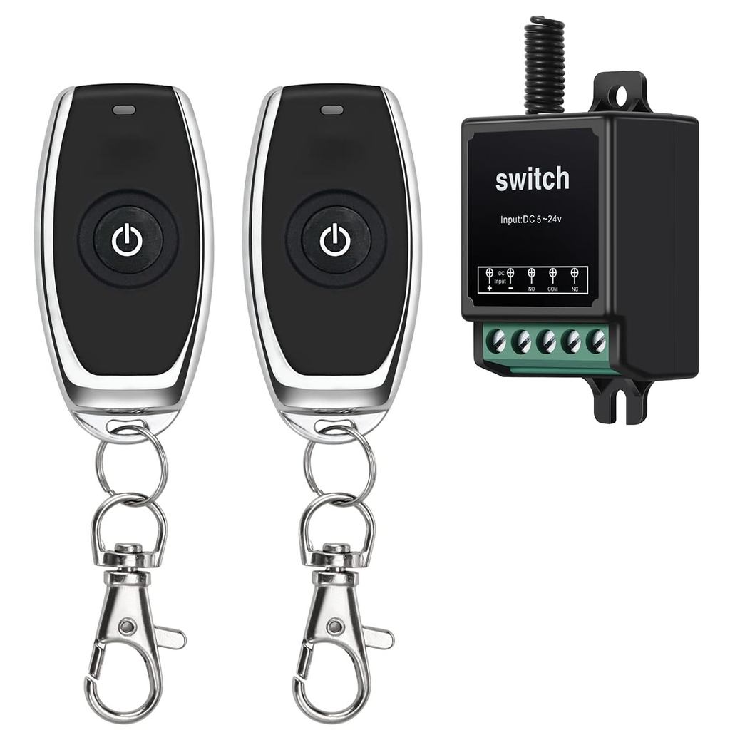 DC12V Remote Control Switch,10A Relay Mini Wireless Switch,Dry Contact Relay Remote Switch with 328ft Long Range for Lig