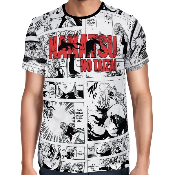 Camisa Full Print White Mangá Meliodas - Nanatsu No Taizai