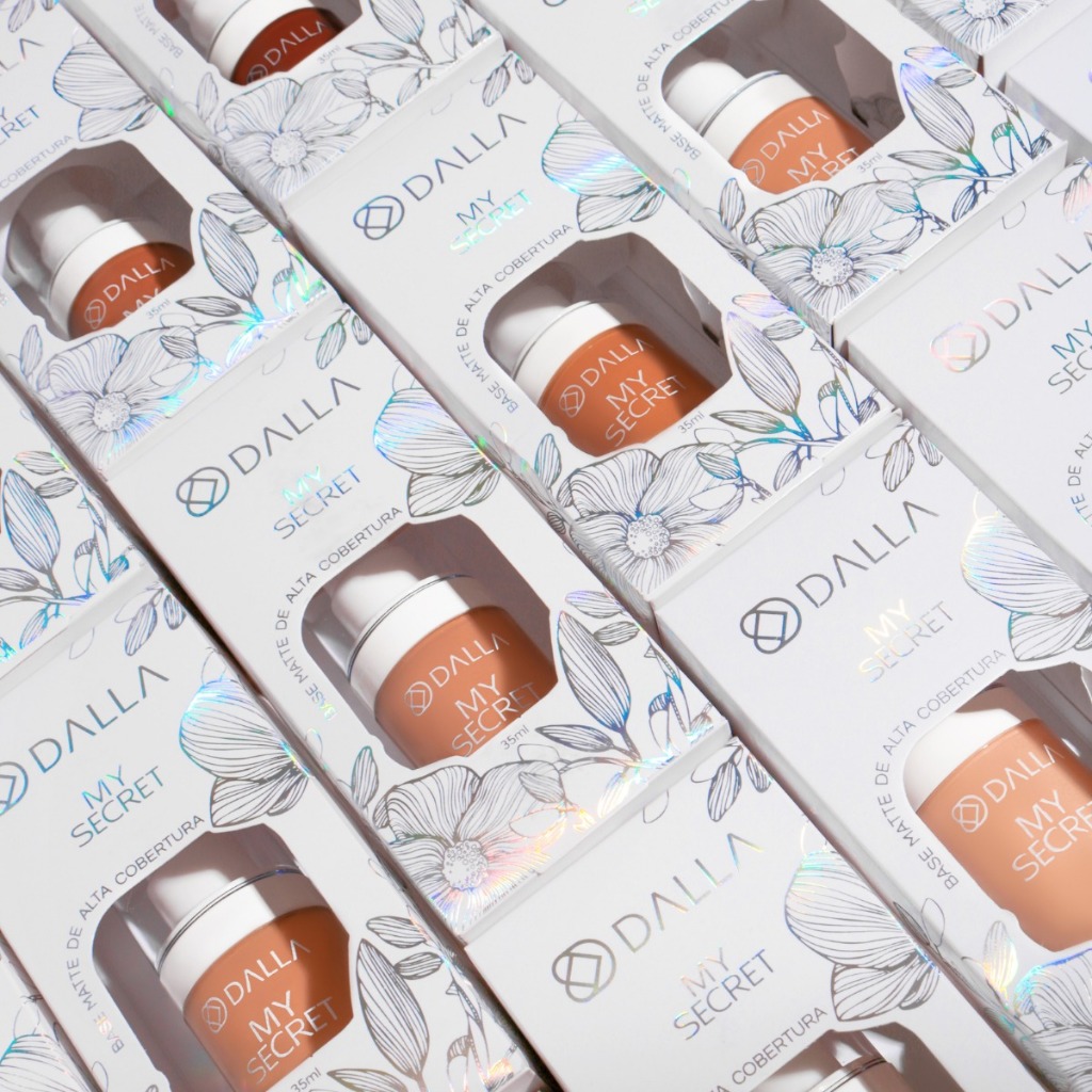 Base Liquida Matte Alta Cobertura Longa Duração Vegano My Secret 35ml - Dalla Make Up