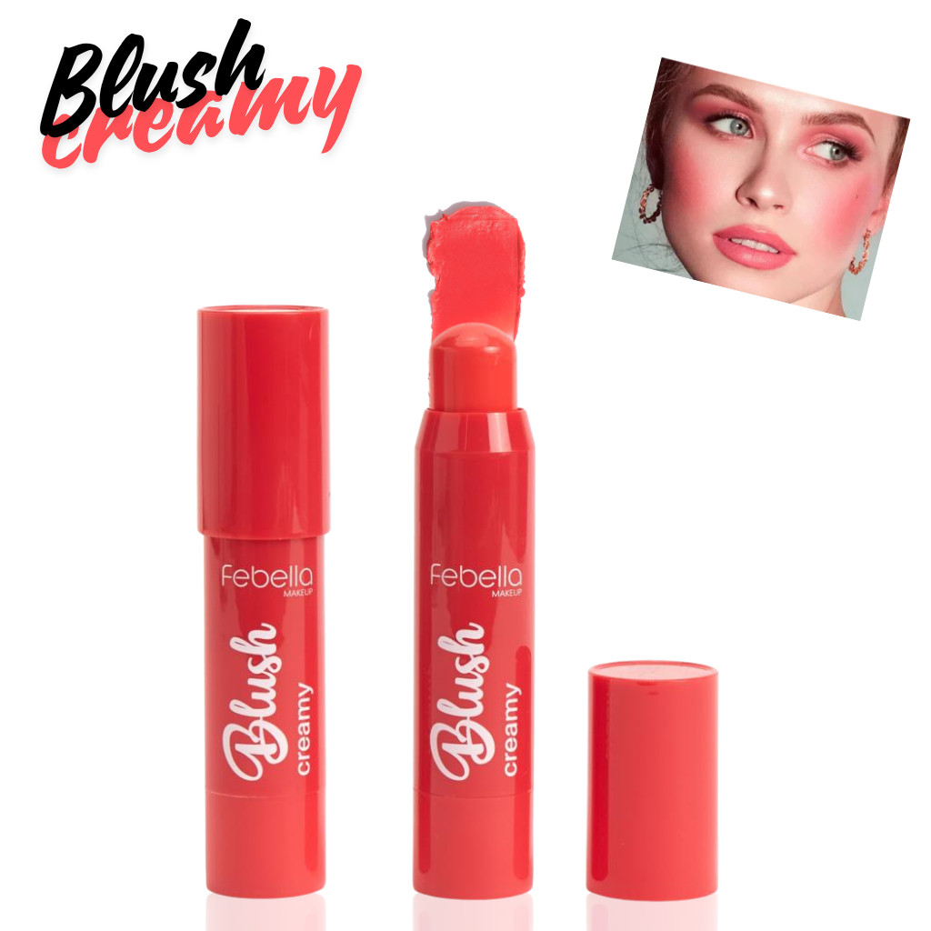 Blush Bastao Cremoso Febella Stick – Make Radiante, Toque Suave e Longa Duração, Maquiagem Febella