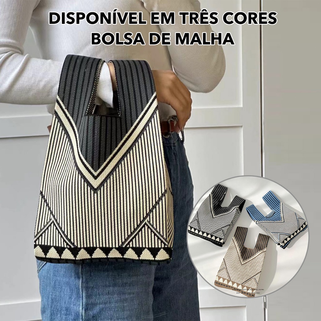Bolsa de tecido Oxford feminina bolsa de malha todos os dias sacola de pulso combinada
