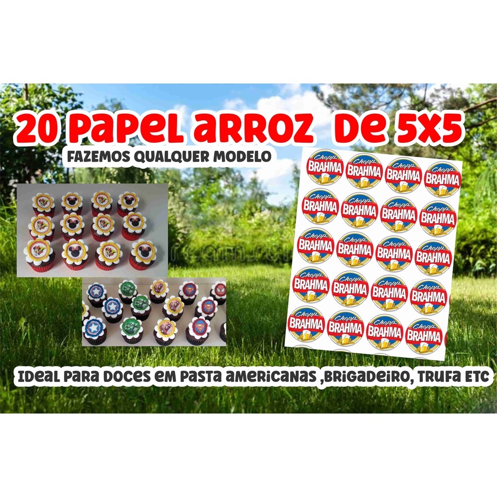 Papel De Arroz comestível  doces bolo 5cm/3cm/4,5cm Personalizado