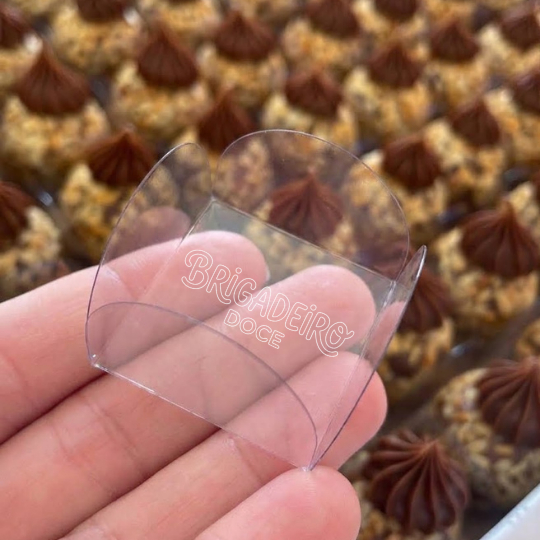1000 Forminhas para Doces | 3,3cm | Acetato Transparente | Personalizada com sua Logo