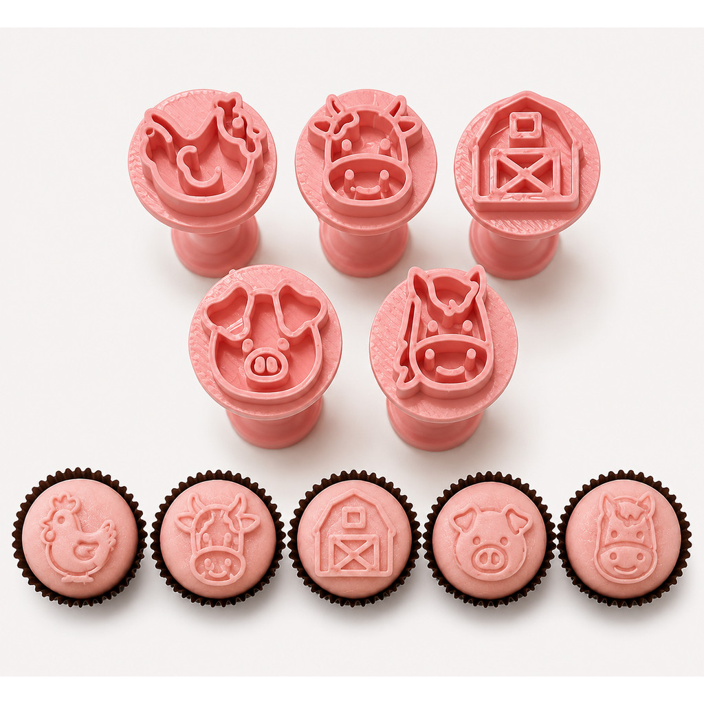 Kit Carimbos fazendinha Brigadeiro e Doces 3cm 7 Peças Confeitaria Personalizada