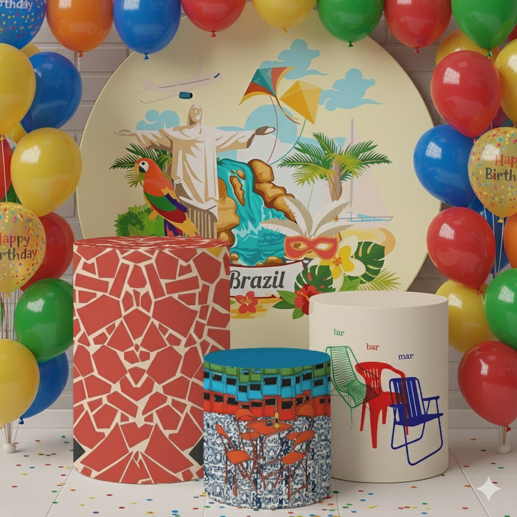 Trio Capas de Cilindro  Painel Veste Fácil Rio de Janeiro RJ Kit Completo de Decoração