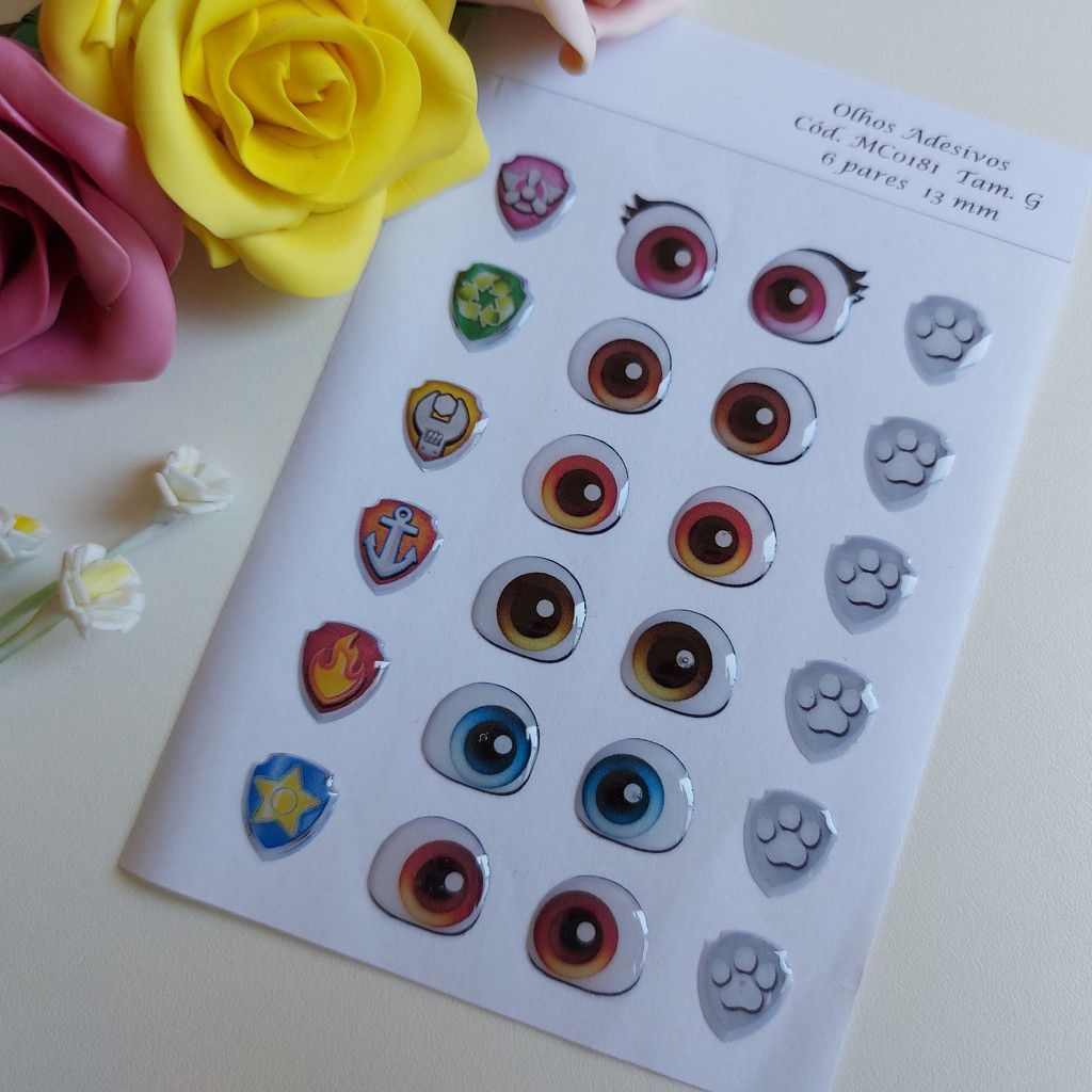 Olhos e Sí­mbolos Adesivos Resinados MC0181