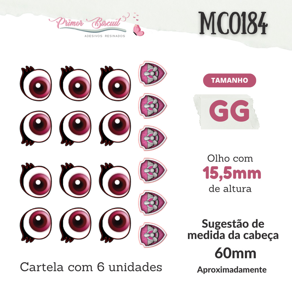 Olhos e Sí­mbolos Adesivos Resinados MC0184